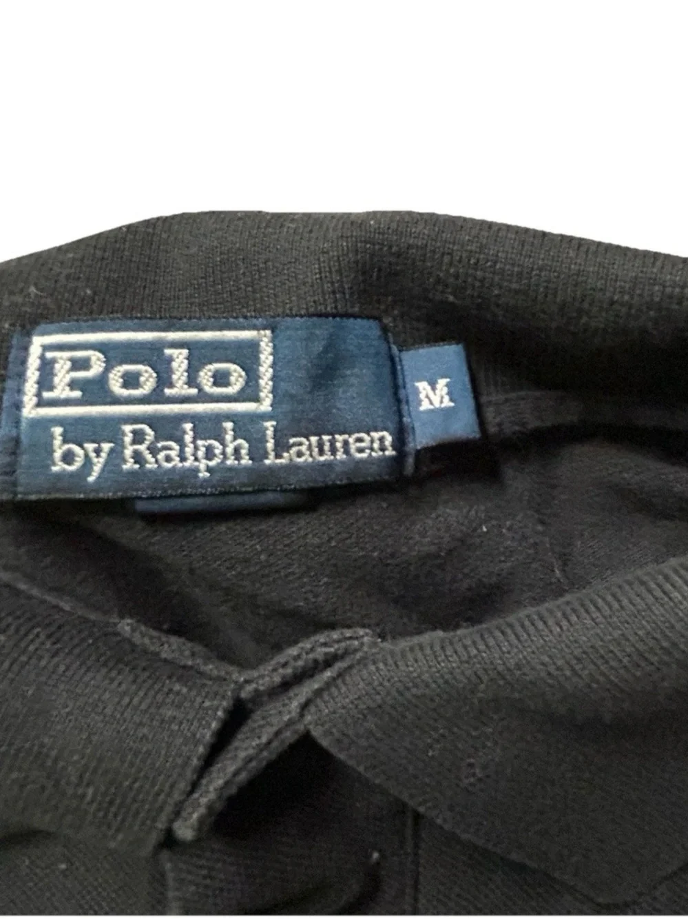 Men’s Polo Ralph Lauren Black Collard Long Sleeve Shirt Golf Size Medium